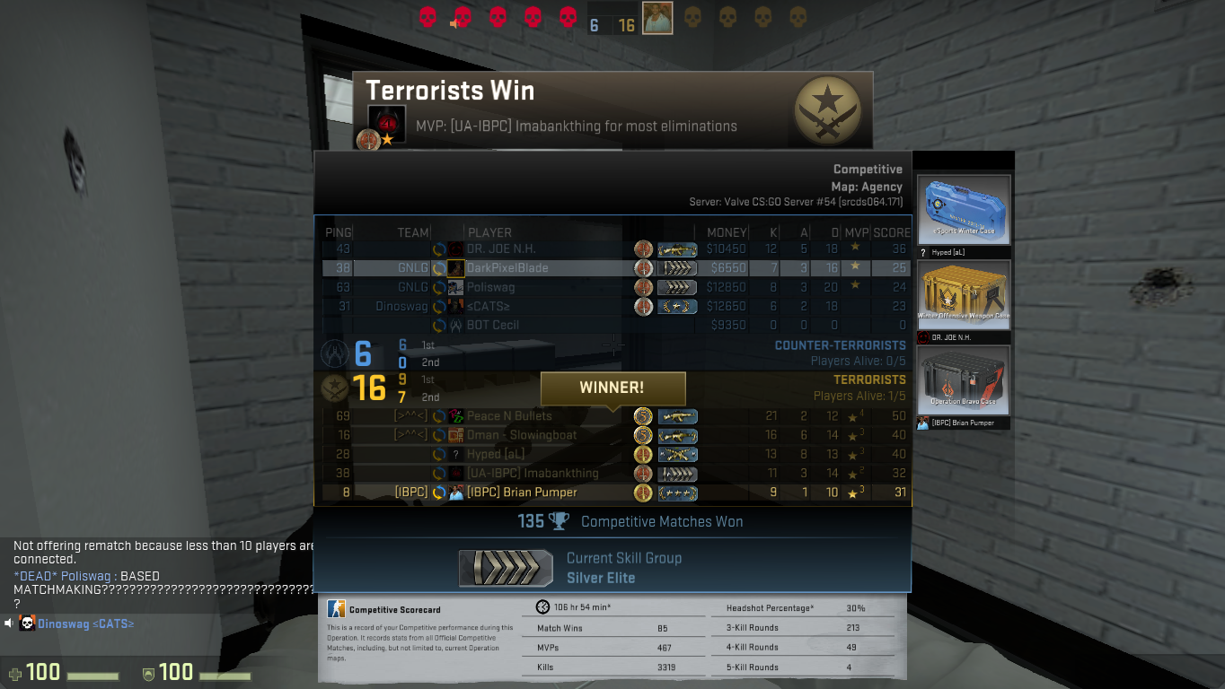 matchmaking cs go cheaters