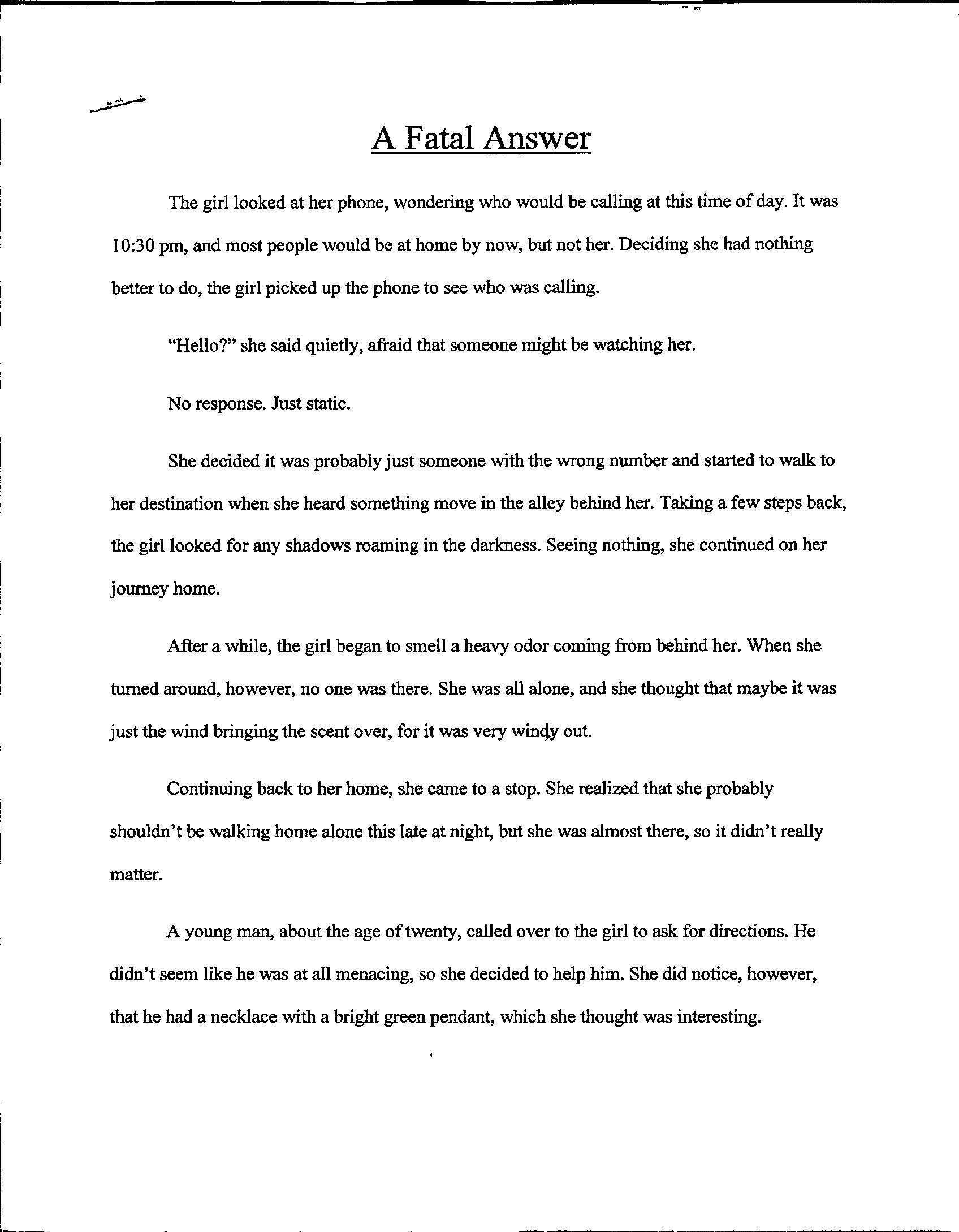speed dating short story